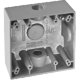 Caja Cuadra de 3/4" a Prueba de Intemperie/ Cuenta con 2 salidas / Con