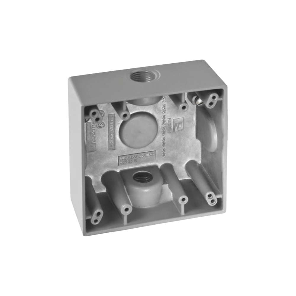 Caja Cuadra de 3/4" a Prueba de Intemperie/ Cuenta con 2 salidas / Con