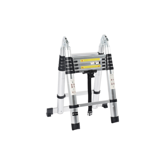 Escalera Telescópica de Aluminio Tipo Tijera de 1.9 + 1.9 Metros de Al