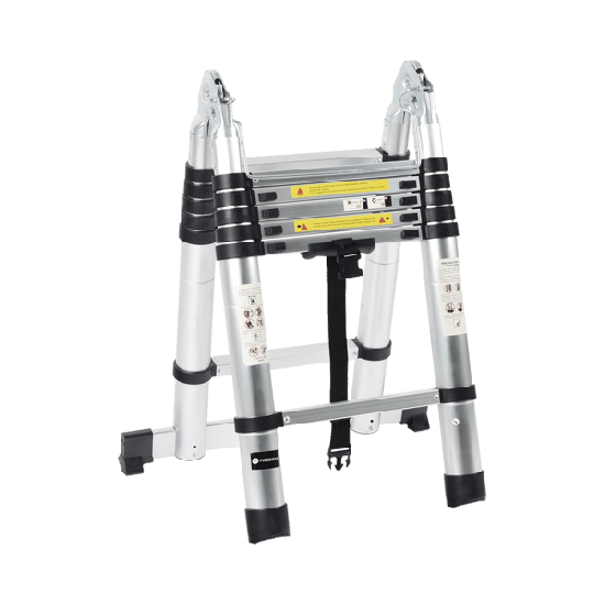 Escalera Telescópica de Aluminio Tipo Tijera de 1.9 + 1.9 Metros de Al