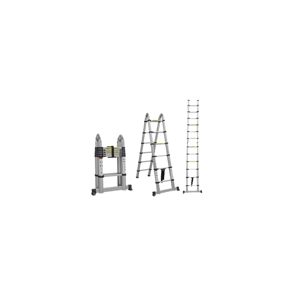 Escalera Telescópica de Aluminio Tipo Tijera de 1.9 + 1.9 Metros de Al