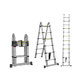 Escalera Telescópica de Aluminio Tipo Tijera de 1.9 + 1.9 Metros de Al