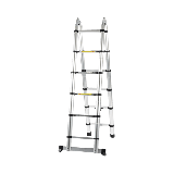 Escalera Telescópica de Aluminio Tipo Tijera de 1.9 + 1.9 Metros de Al