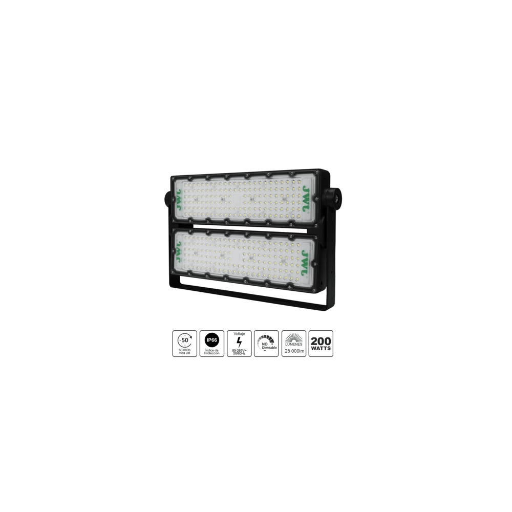 Reflector LED 200 W /350 x 250 mm / 85 - 265 Vca~ 50/60Hz / TCC 6 500