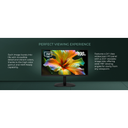 MONITOR LED AOC 24B35H3 / COLOR NEGRO / PANEL IPS 23.8 / HDMI Y VGA /