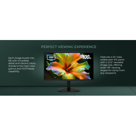 MONITOR LED AOC 24B35H3 / COLOR NEGRO / PANEL IPS 23.8 / HDMI Y VGA /