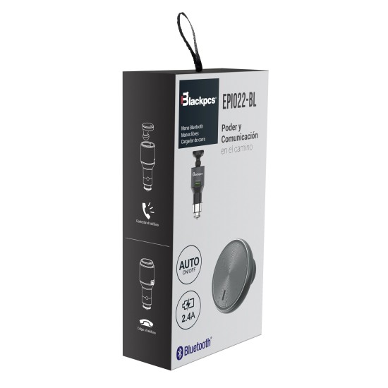 CAR CHARGER BLACKPCS 1 PUERTO USB MANOS LIBRES NEGRO (EPI022-BL)