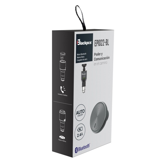 CAR CHARGER BLACKPCS 1 PUERTO USB MANOS LIBRES NEGRO (EPI022-BL)