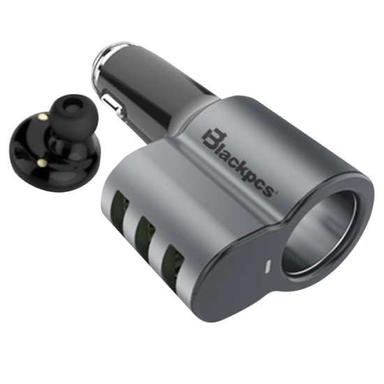 CAR CHARGER BLACKPCS 3 PUERTOS USB MANOS LIBRES NEGRO (EPI053BT-BL)