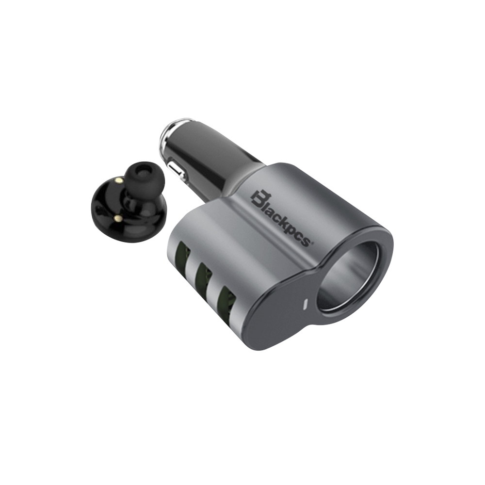 CAR CHARGER BLACKPCS 3 PUERTOS USB MANOS LIBRES NEGRO (EPI053BT-BL)