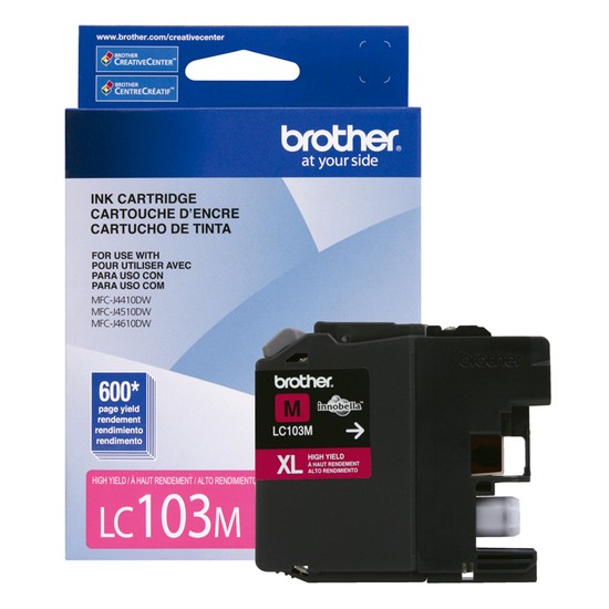 CARTUCHO BROTHER LC103M MAGENTA 600 PAGINAS P/MFCJ870DW / MFCJ285DW