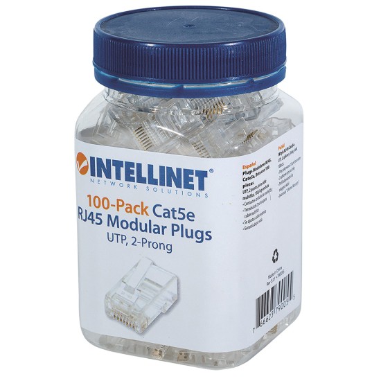 PLUG INTELLINET UTP RJ45 CAT5E MULTIFILAR 15-MICRAS 100 PZA 790055
