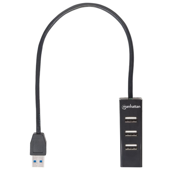 HUB USB MANHATTAN V2.0 3 PUERTOS + 1 PTO V3.0 SIN fuente 163828