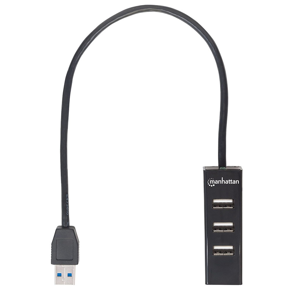 HUB USB MANHATTAN V2.0 3 PUERTOS + 1 PTO V3.0 SIN fuente 163828