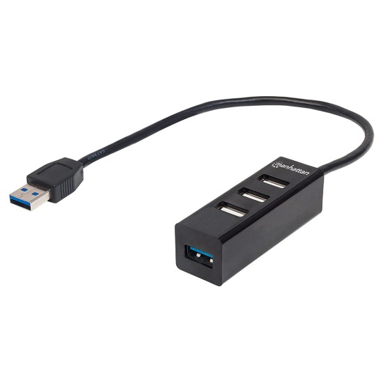 HUB USB MANHATTAN V2.0 3 PUERTOS + 1 PTO V3.0 SIN fuente 163828