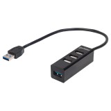 HUB USB MANHATTAN V2.0 3 PUERTOS + 1 PTO V3.0 SIN fuente 163828