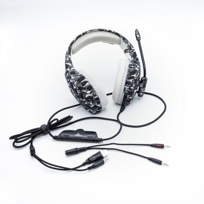 DIADEMA GAMER YEYIAN YDF-33401G F. MILITARY GRIS S3000 LED/USB/3.5MM