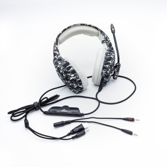 DIADEMA GAMER YEYIAN YDF-33401G F. MILITARY GRIS S3000 LED/USB/3.5MM