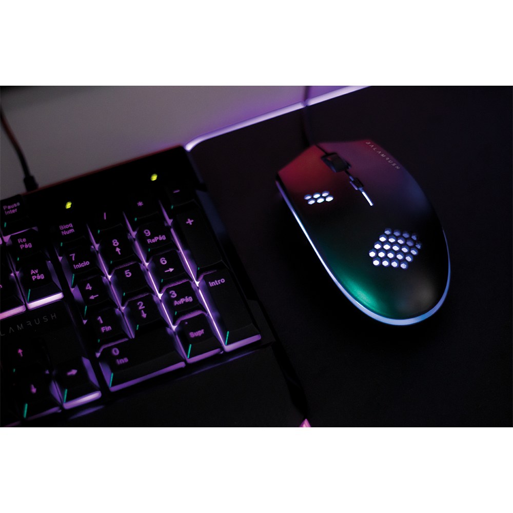 KIT TECLADO Y MOUSE BALAMRUSH ALAMBRICO USB LED DEMTRIX BR-931373