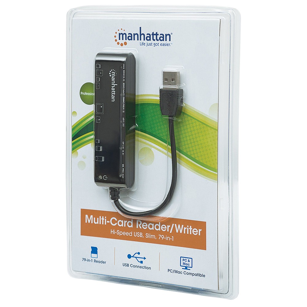 LECTOR TARJETAS MANHATTAN USB 2.0, 79 EN 1 101998