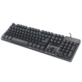 TECLADO GAMING USB BASE METALICA LED LUCES MULTICOLOR MANHATTAN 178457