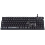 TECLADO GAMING USB BASE METALICA LED LUCES MULTICOLOR MANHATTAN 178457