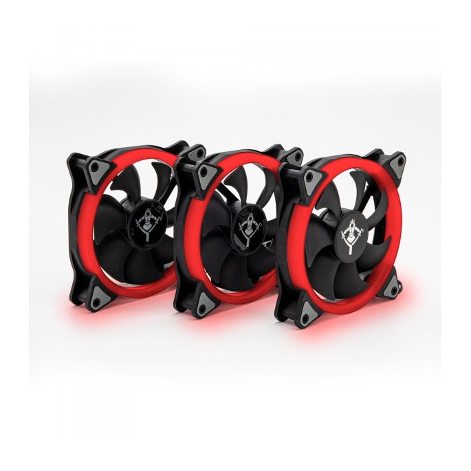 VENTILADOR GAMER YEYIAN LED ROJO YCT-050720R TYPHOON, 120MM, 3PZAS