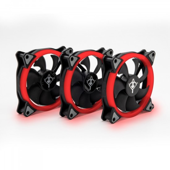 VENTILADOR GAMER YEYIAN LED ROJO YCT-050720R TYPHOON, 120MM, 3PZAS