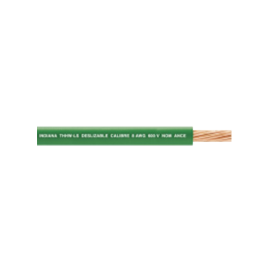 Cable Eléctrico 10 AWG Color Verde, Conductor de Cobre Suave Cableado.