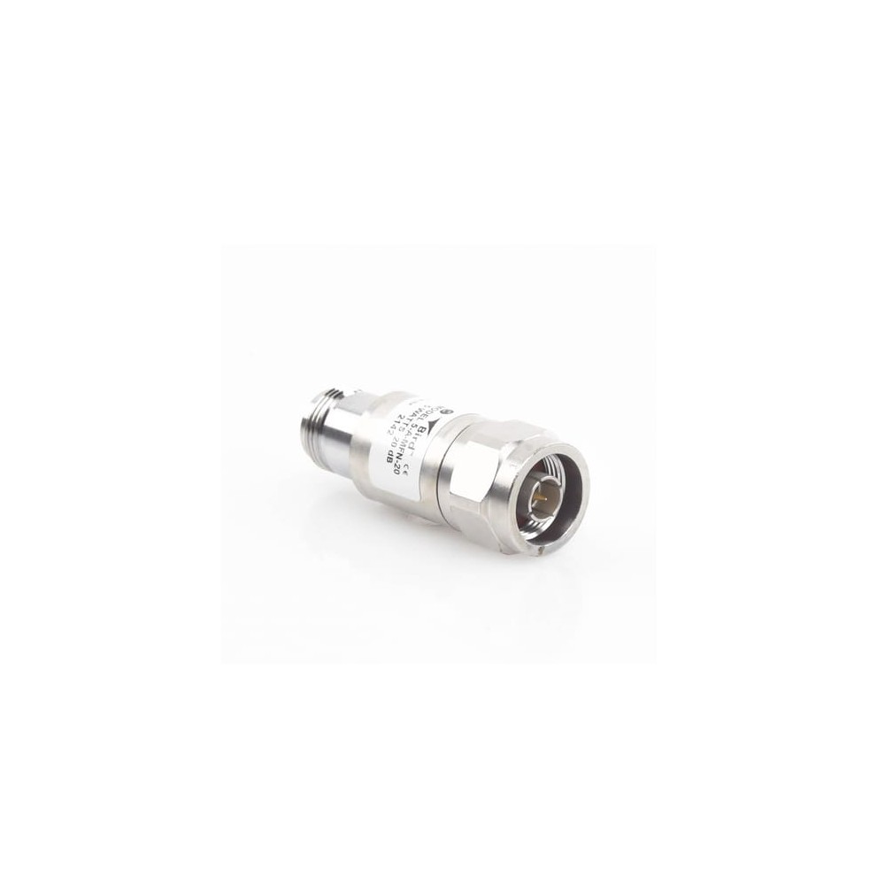 Atenuador en Línea de 20 dB, 5 W. Máximo, CD-4 GHz, Conectores N Macho