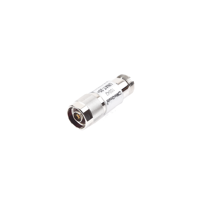 Atenuador en Línea de 20 dB, 0.5 W, Conectores N Macho-Hembra, CD-6 GH
