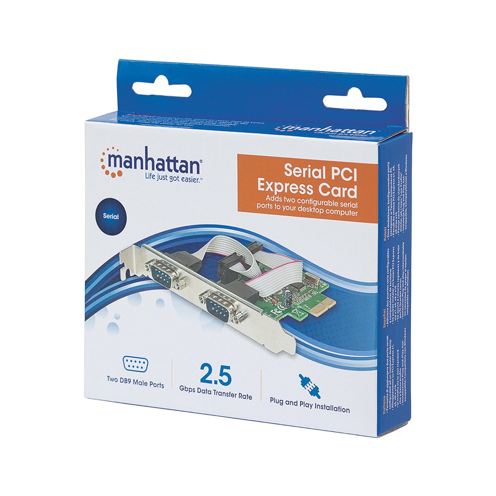 TARJETA SERIAL MANHATTAN PCI EXPRESS 2 PUERTOS 152082