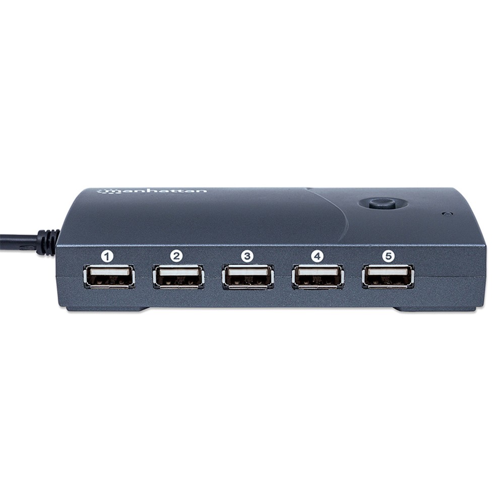 HUB MANHATTAN 13 PTOS USB V2.0 CON FUENTE NEGRO 162463