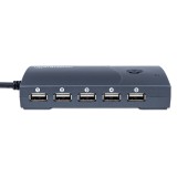 HUB MANHATTAN 13 PTOS USB V2.0 CON FUENTE NEGRO 162463