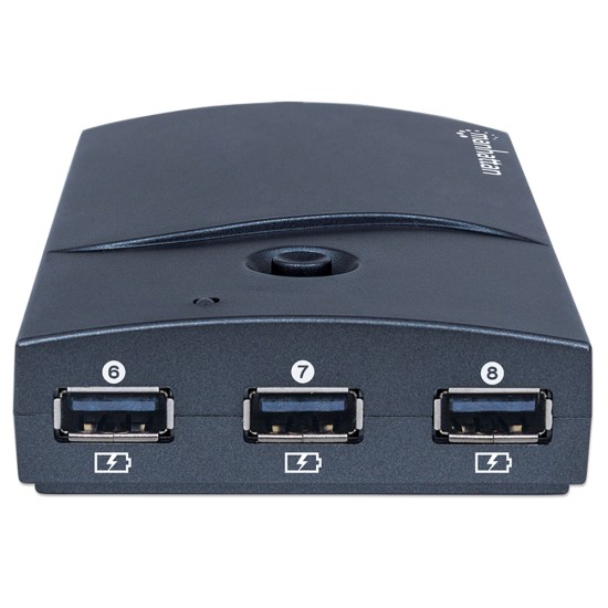 HUB MANHATTAN 13 PTOS USB V2.0 CON FUENTE NEGRO 162463