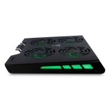 BASE ENFRIADORA GAME FACTOR CPG400 4 VENT RGB, USB, ALUMINIO, NEGRO