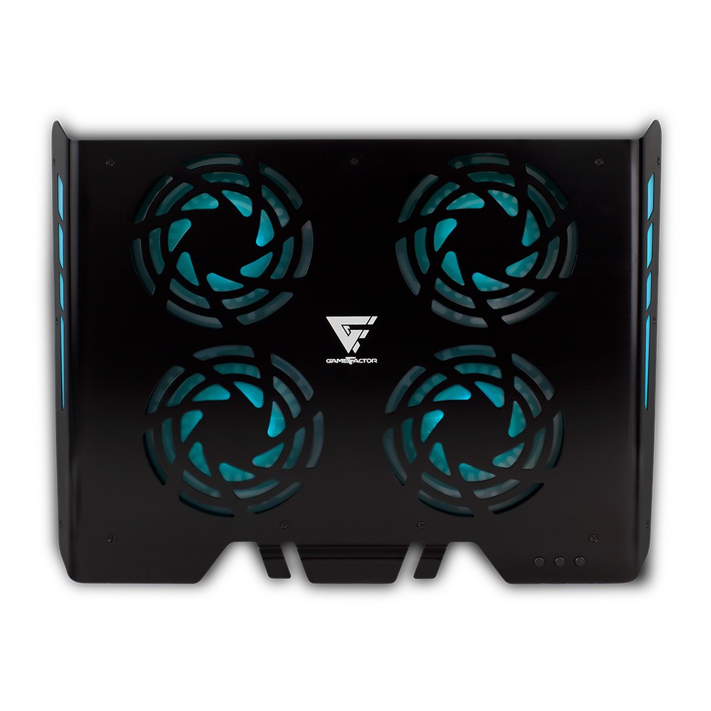 BASE ENFRIADORA GAME FACTOR CPG400 4 VENT RGB, USB, ALUMINIO, NEGRO