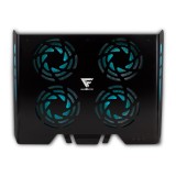 BASE ENFRIADORA GAME FACTOR CPG400 4 VENT RGB, USB, ALUMINIO, NEGRO