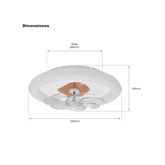 Ventilador de Techo con Luminario LED de 110 V CA 50/60 Hz / 88 W /450