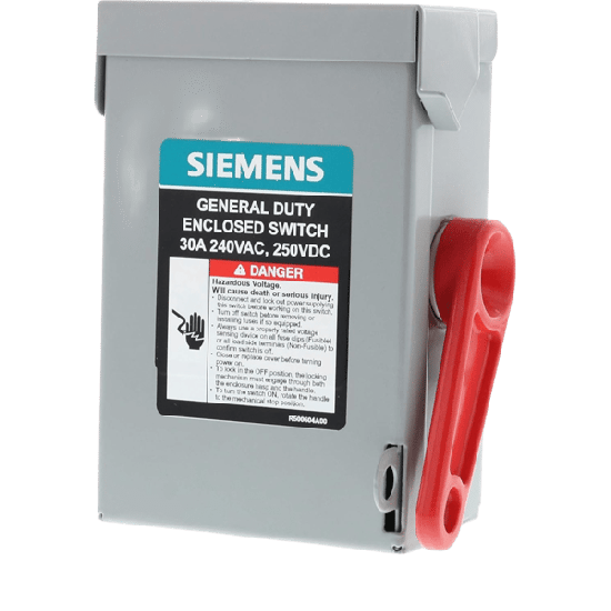 Interruptor de Seguridad GNF321RA, 240Vca, 3 polos, 30 Amp, sin portaf