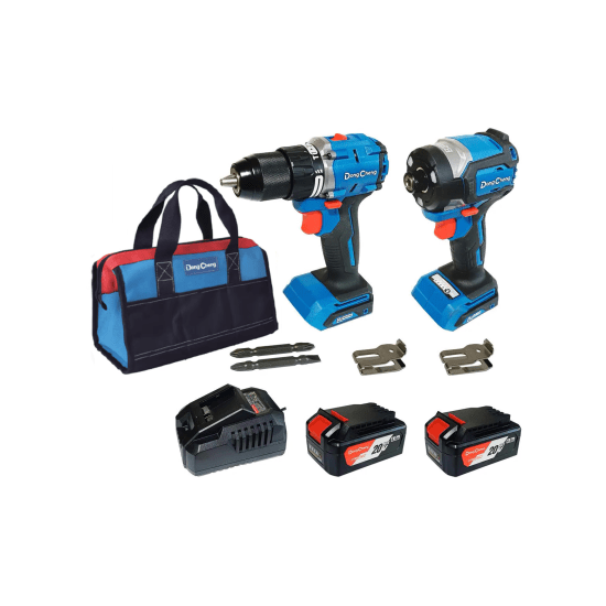Kit Taladro Percutor y Atornillador de Impacto 20V / Motor Brushless /