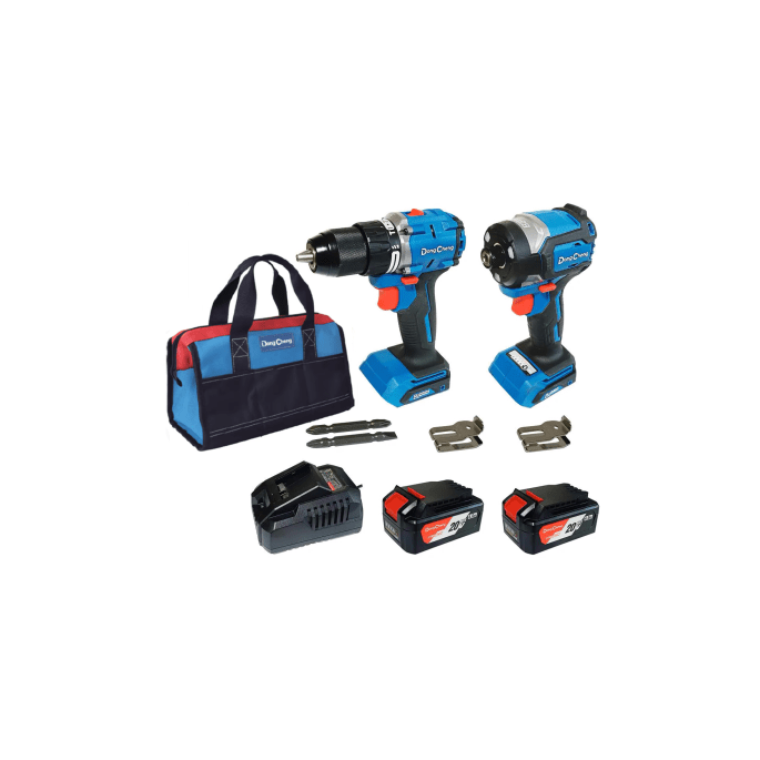 Kit Taladro Percutor y Atornillador de Impacto 20V / Motor Brushless /