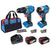 Kit Taladro Percutor y Atornillador de Impacto 20V / Motor Brushless /