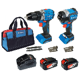 Kit Taladro Percutor y Atornillador de Impacto 20V / Motor Brushless /