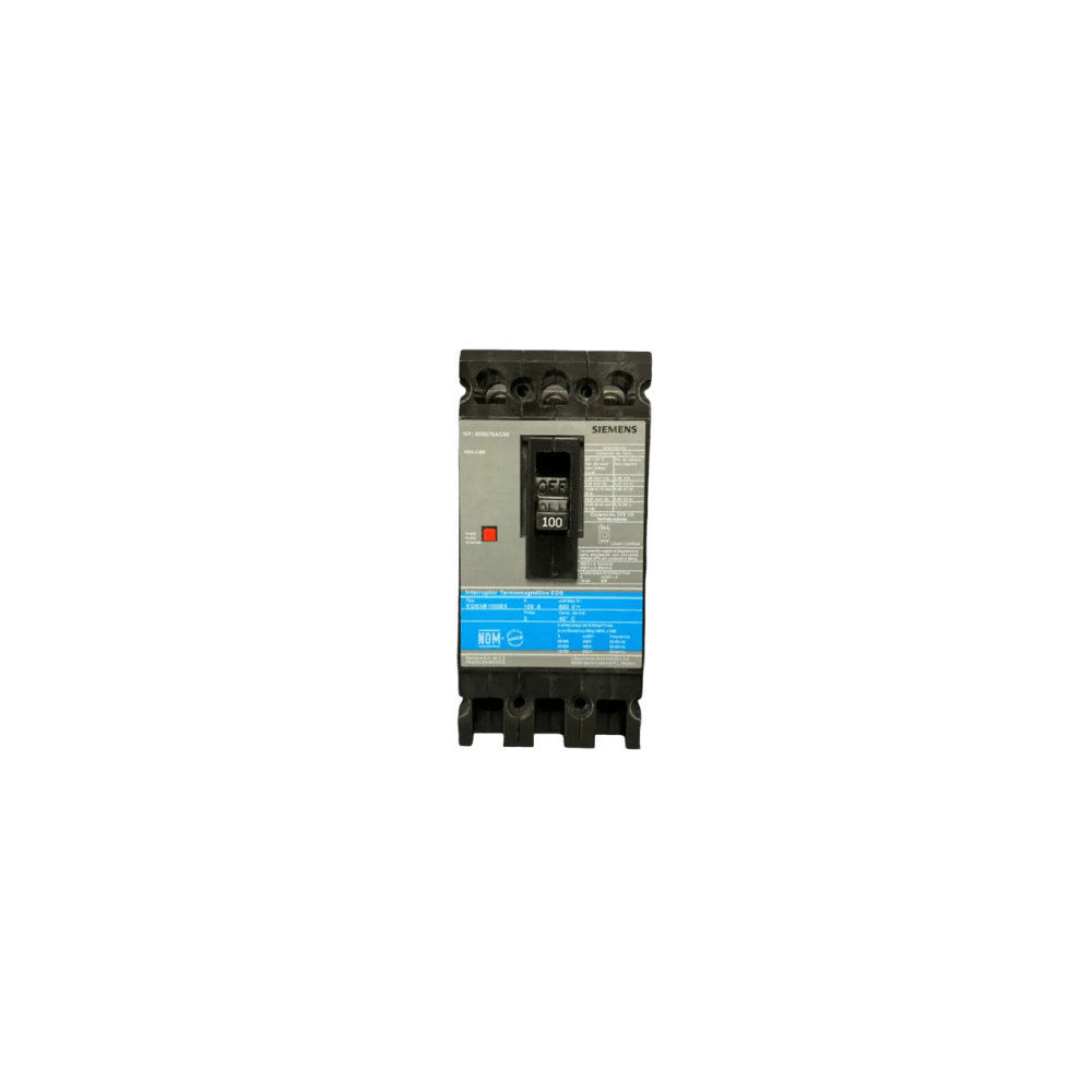 Interruptor Termomagnético ED6 600V 3X100A, Sin zapatas principales.