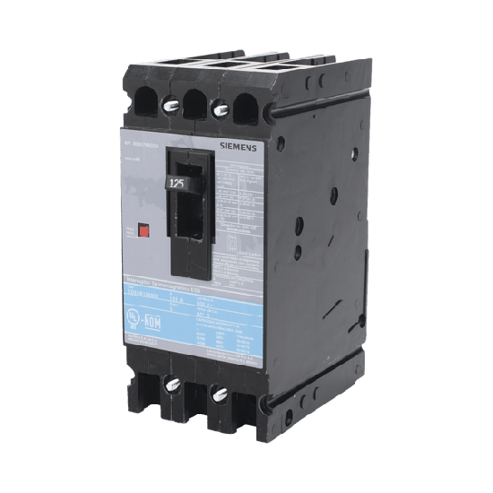 Interruptor Termomagnético ED6 600V 3X125A, Sin zapatas principales.