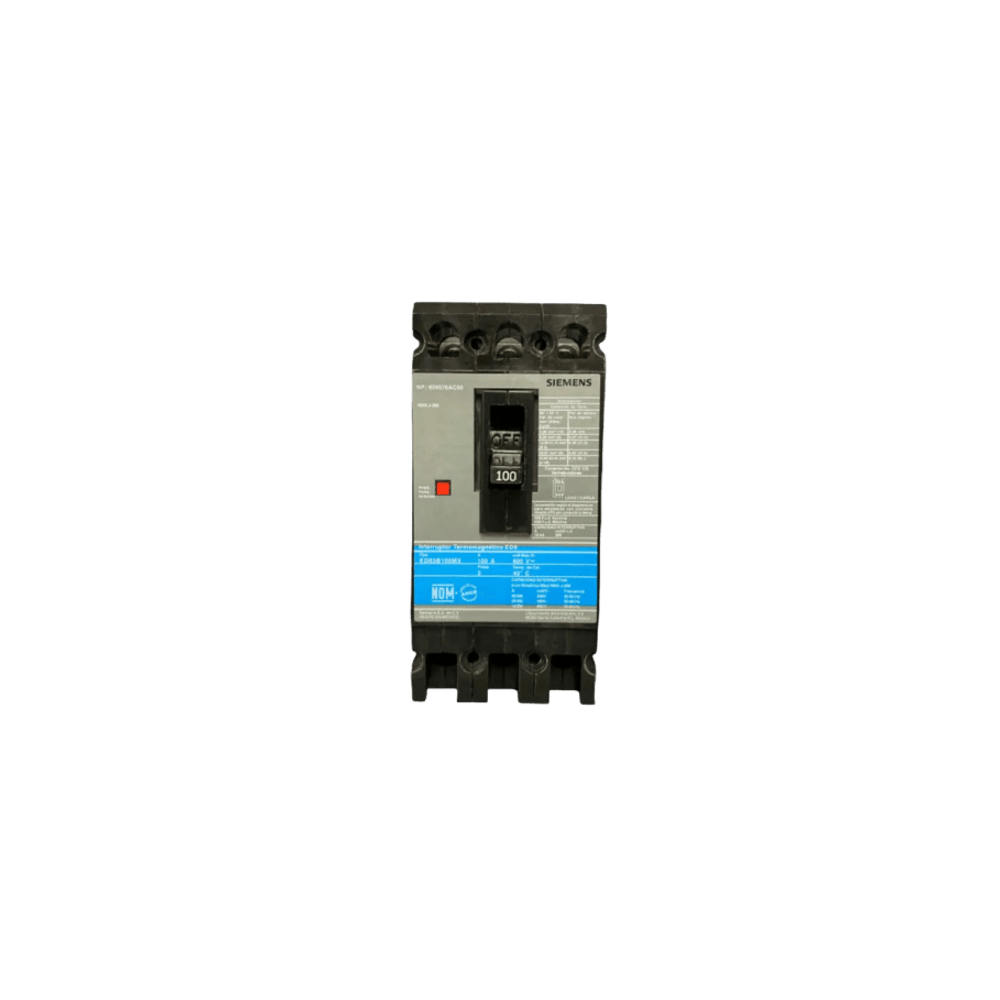 Interruptor Termomagnético ED6 600V 3X125A, Sin zapatas principales.