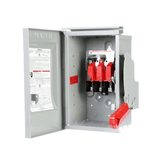 Interruptor de Seguridad HNF363R, 600Vca, 3 polos, 100 Amp, sin portaf