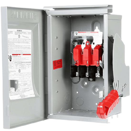 Interruptor de Seguridad HNF361R, 600Vca, 3 polos, 30 Amp, sin portafu