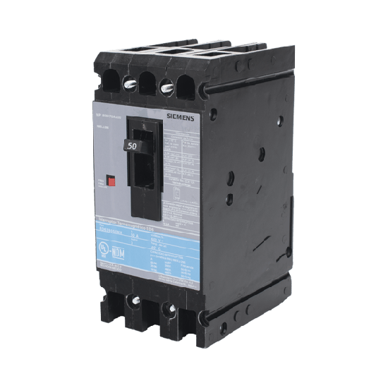 Interruptor Termomagnético ED6 600V 3X50A, Sin zapatas principales.